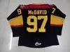 사용자 정의 Erie 수염 아이스 하키 97 Connor McDavid 9 Ryan OReilly 스티치 19 Dylan Strome 어떤 번호 이름 Navy Yellow White OHL Jerseys S-4XL