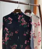 Женские блузки 2022 Ранняя весна медуза Принт песка вымытый шелк с длинными рубашками женские рубашки топы1