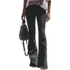 Женские широкие джинсы классические эластичные Flare Bell Bottom ретро стирка джинсовые джинсы брюки размер S-2XL