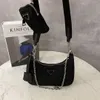New fashion designer ladies handbag shoulder bag mini strap crossbody bags imported nylon tarpaulin 2 in 1 crossbody bags 25cm