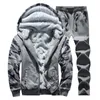 Nibesser Winter Men Set tracksuit espessa moletons quentes e calças ternos