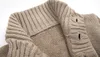 Herrtröjor Herr Vintage Cardigan Tröja Herr Höst Pull Homme Solid Casual Varmstickad Jumper Herrknapp Ytterkläder