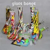 thickness glass beaker base water pipes hookahs glassbongs ice catcher for smoking 10.5" bong+glass bowl dabber tool silicone mat jar