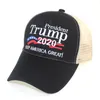 Venda quente Donald Trump 2020 Baseball Cap Patchwork lavadas ao ar livre fazem chapéu América Great Again Republicano Presidente da malha boné desportivo