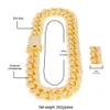 20mm 밖으로 힙합 블링 아이스는 남성 헤비 쿠바 링크 체인 목걸이 골드 실버 쥬얼리를 16-24inches