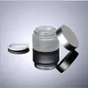 Groothandel 50 ml Frost Cream Potten, Frosted Glass Jars, Skin Care Cream Flessen, Cosmetische Containers