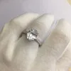 Offre spéciale 925 anneaux de mariage en argent Sterling doigt de luxe coussin coupe 3ct CZ anneau pour les femmes bijoux de fiançailles Anel