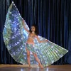 Kids Led Isis Wings with Adjustable Stick White Color Child Girls Led Belly Dance Wings Stage Dance Wear Performance Children Shawls Cape