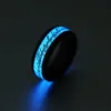 Seigneur bleu de l'anneau bijoux en acier inoxydable brillant bague en acier titane fluorescent bague pour homme