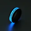 Blauer Herr des Ringes, leuchtender Edelstahlschmuck, fluoreszierender Titanstahlring, Herrenring