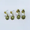 Fashion-Design Vintage Metal leopard clip earrings for women Punk jewelry Pearl earrings pendant Crystal brincos