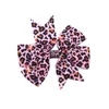 3 Inch 15 Colors Ribbon Colorful Leopard Print Swallow Tail Hair Bows Baby Girl Hairpin Ornament Accessories dhl