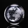 60mm 3d laserjord fyra bladklöver graverade ros kristallkula miniatyrblomma globe glas sphere hem dekoration prydnad