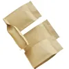 Bolsa de sellado de ocho bordes de papel kraft, bolsa marrón con cremallera, papel de aluminio, embalaje grueso, té, café, nueces, bolsa de paquete de alimentos de grano