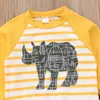 Ins Baby Boys Rhinoceros Tenifits Children Print Toppants 2PCSset Spring Automne Fashion Boutique Ensembles de vêtements pour enfants WT17621395177