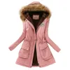 Atacado-2019 Womens Faux Fur Forrado Parka Coats Outdoor Inverno com capuz Jacket mais neve tamanho casaco desgaste grande pele espessamento outerwear