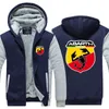 2019 Winter Hoody Fiat Abarth Car 로고 남성 여성 두껍게 가을 후드의 옷 땀 셔츠 지퍼 재킷 Fleece Hoodie Streetwear337d