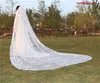 Hot Designer New Amazing Luxury In Stock Real Pictures White Ivory Wedding Veils Cathedral Length Cut Edge Bridal Veil One Layer Alloy Comb