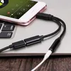 nylon Type-C to 3.5mm Earphone Audio Cable 2 In 1 Adapter Type C to 3.5 AUX Jack for Xiaomi6