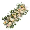 Peônias de seda artificial upscale Peônias Rose Fillow Arranjo de filas Fontes para Casamento Arco Coloque Centerpieces DIY Supplies