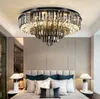 Crystal kroonluchter moderne verheven luxe verlichting ronde opknoping plafondlamp voor woonkamer slaapkamer indoor home light armaturen llfa