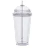 Acrylique Tumbler 20 oz isolé à double paroi boisson en plastique Gobelets clair bouteille d'eau avec couvercle Dôme Pailles