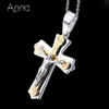 Fashion- Pendant Brand Necklace Silver Gold Color Jewelry Antique Cross Crucifix Jesus Cross Pendant Necklaces For Women Men Christmas Gift