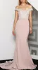 Sexig utanför axeln Mermaid Bridesmaid Dresses Lång 2021 Arabiska Lace Appliqued Maid of Honor Gowns Plus Storlek Bröllop Gästklänning Al6272