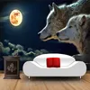 Taille sur mesure Toute grande peinture murale Fond d'écran clair de lune Loup classique Cartoon Photo Wallpaper TV Canapé Backdrop Fresco Papel De Parede 3D