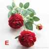 3 Köpfe künstliche Blumen Pfingstrosenstrauß Seidenblumen Brautstrauß Herbst lebendige gefälschte Rosenblumen für Hochzeit Home Party Dekor AL05