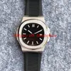 NEW 5711 mens watches Brown dial Sports rubber strap 2813 Automatic movement Uhren Rose gold steel case orologio di lusso