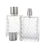 高品質100ml平らな正方形の香水スプレーボトルガラス化粧品容器スプレーミストキャップ付きの空のガラス瓶