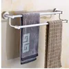 Space Aluminum Double Rods Sucker Towel Rack Bathroom Towel Shelf Holder Rotating Sucker Washcloth Towel Racks Bathroom Hardware