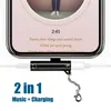 2 i 1 USB-typ C till 3,5 mm hörlurs hörlursuttagsadapter Typ-C AUX-ljudkabel Laddning USB-C-omvandlare för Huawei Xiaomi LG