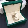 2 stilleri Yeni En Kaliteli Koyu Yeşil Orijinal Woody İzle Kutusu Kağıtları Rolex Box 116600 Saatler Kutuları için Hediye Çantası