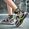 Offene spitze 2019 Sommer Herren High Top Schuhe Gladiator Sandalen Designer Plattform Bequeme Strand Sandalen Männliche Leinwand Männer Sandalen