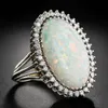 All'ingrosso-trendy argento 925 gioielli anello forma ovale opale zircone anelli di pietre preziose per le donne regalo della festa nuziale all'ingrosso taglia 6-10