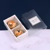 3 storlek marmor design papper låda med frostat pvc lock kaka ost choklad papper lådor bröllopsfest cookies box presentförpackning