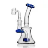 Bong glass Mini dab rig Water pipe 14mm joint banger pipes bubbler for smoking recycler dabs cheap green blue black