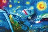 Joker Ван Гог Звездная ночь Картина на холсте Плакат Картина подставил Art Холст печати Картина маслом на холсте стены декора - готовы повесить