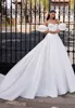 Princess Satin Wedding Dresses with Removable Puff Sleeves Sweetheart Ruched Elegant Wedding Gowns Custom Made robes de