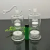 Pfeifen Aeecssories Glas-Wasserpfeifen Bongs Ultra leise Doppelsandkern-gefilterte Glaswasserpfeife