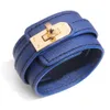 Créateur de mode large bracelets en cuir manchettes pour femmes boucle en métal grand bracelet à breloques léopard filles bracelets bijoux cadeaux