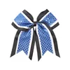 8 pièces/lot 7 ''fait à la main trois couches ruban paillettes Cheer Bows avec élastique filles Cheerleading Boutique cheveux accessoires