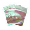 Shining Candy Snacks Pack Pochettes Emballage holographique Sacs en plastique Sac d'emballage à fermeture à glissière irisée pour le stockage d'accessoires de jouets de bijoux