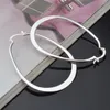 Wholesale-arrival Fashion U Shape Vogue Round Drop Oval Dangle Hoop Ring 925 Sterling Silver Plated Drop Earring