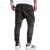 Loldeal Mens Twill Chinos Pantalon Harem Stretch Slim Fit Camouflage Imprimé Cravate Ceinture Pantalon Décontracté Y19060601