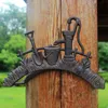 Wrought Iron Hose Rack Holder Shovel Garden Decorative Hose Reel Hanger Stand Cast Iron Antique Rust Wall Mount Vintage Ornament H275u