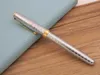 Bolígrafo de punta de 0,5 MM con placa de plata y soneto de metal para negocios de escritura