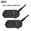 EJEAS E6 Walkie Talkie Multifunctio Motorcycle Intercom Vox BT Headset Capacete Interphone Bluetooth para 6 Riders 1200m Comunica